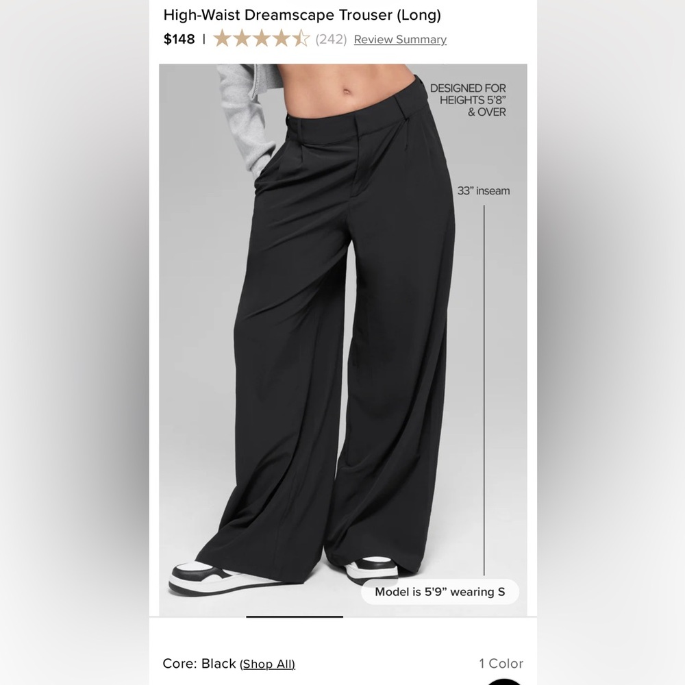 ALO Yoga Black Wide-Leg Women's Pants